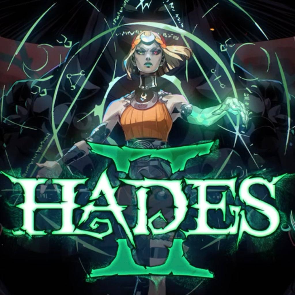 The Hades II cover features the protagonist wielding magical powers with glowing runes and ethereal energy, set against a dark, mythological backdrop