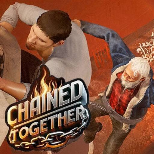 The "Chained Together" cover shows a younger man gripping a platform while an older man in winter clothing holds onto him