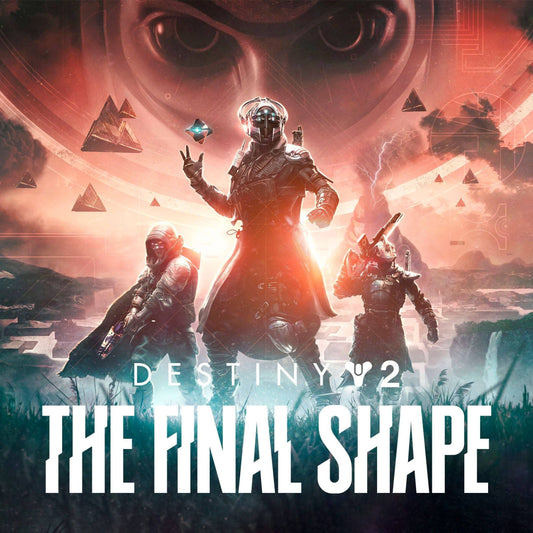 Cover shows three armored Guardians posing under a looming eye, with floating geometric shapes in the background