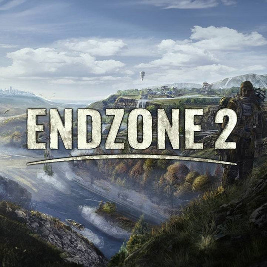 The "Endzone 2" cover shows a post-apocalyptic landscape with ruins in a dried-up riverbed, featuring a lone survivor gazing into the distance