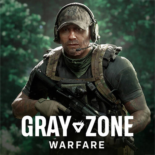 The Gray Zone Warfare cover shows a rugged soldier with a gun in a dense jungle, emphasizing military strategy and survival, with the title prominently below